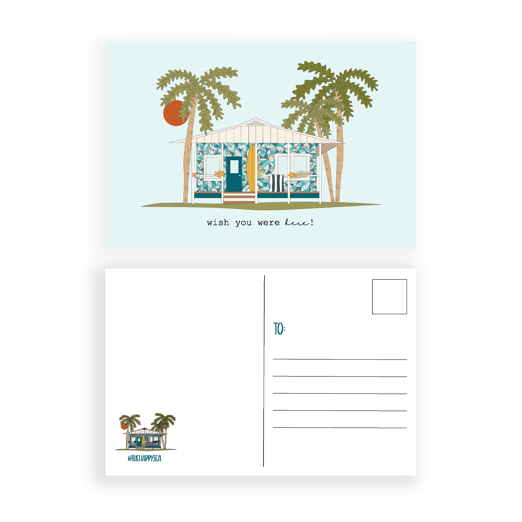 The Happy Sea Wish You Were Here! Postcard