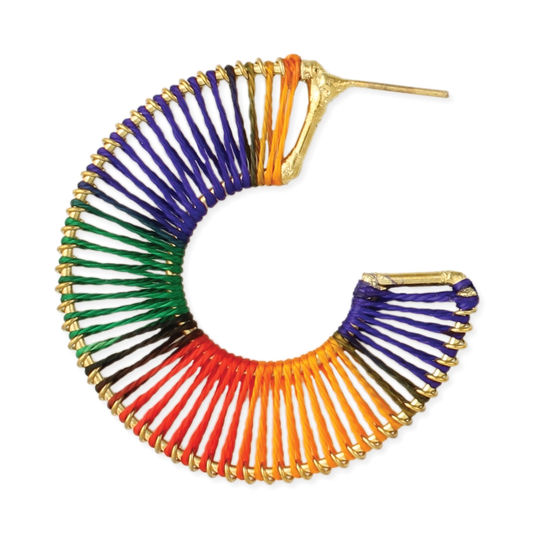 Color Stripes String Art Hoop Earrings